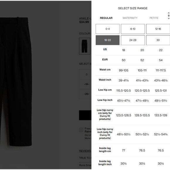 H&M | Pleat Front, Ankle-Length Trousers In Black - Picture 9 of 9